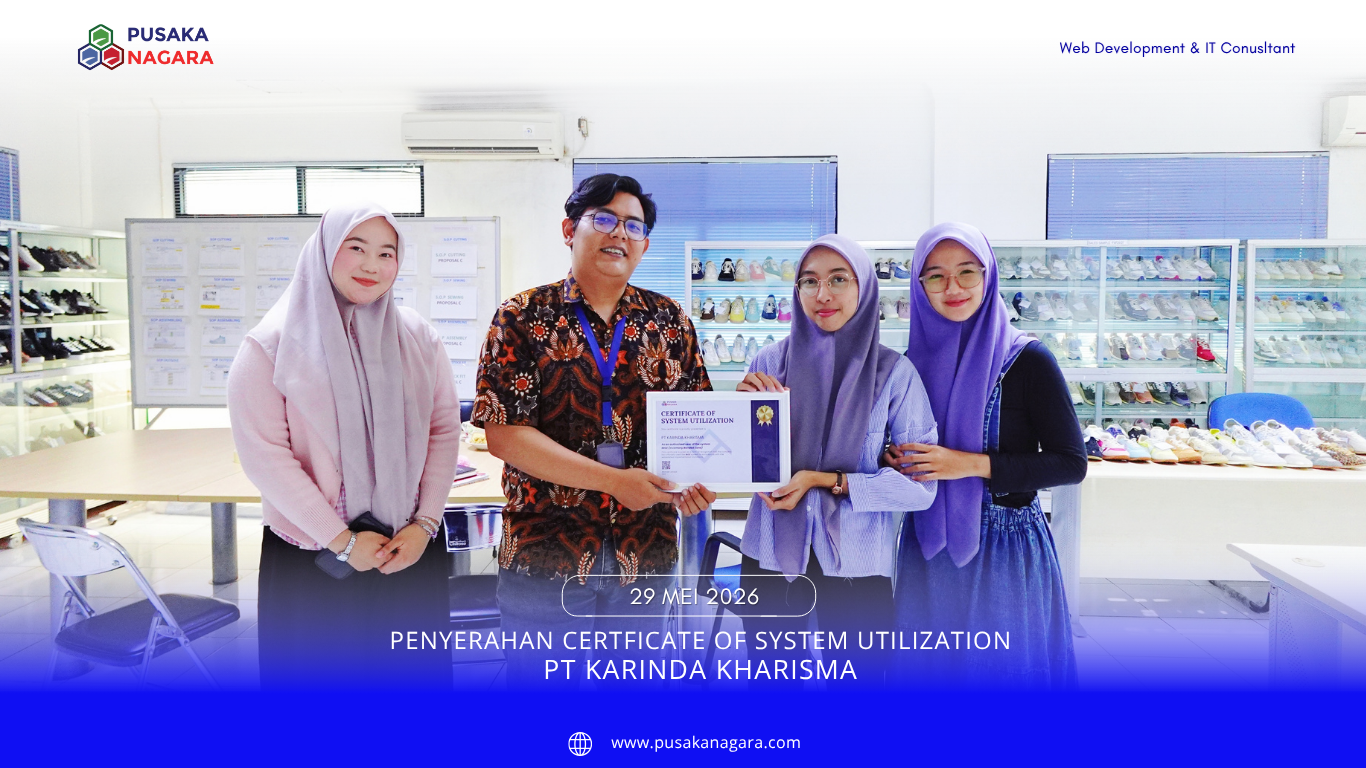 PENYERAHAN CERTIFICATE OF SYSTEM UTILIZATION PT KARINDA KHARISMA - PUSAKA NAGARA
